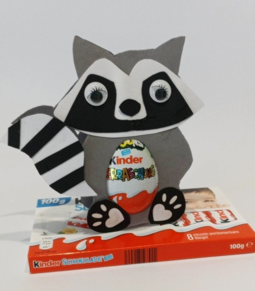 Geschenk Schachteln mit Ei Waschbär